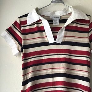 Striped with collar polo